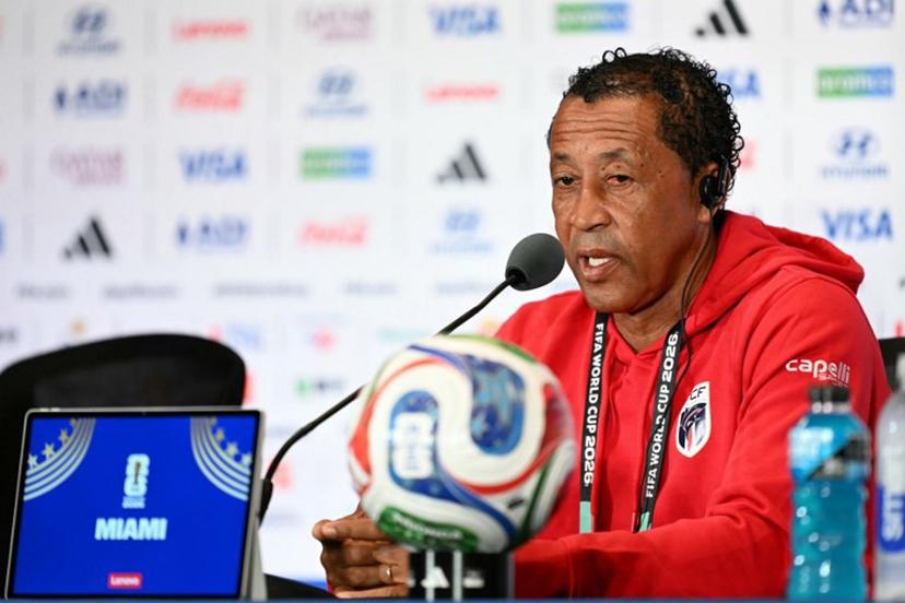 Cape Verde's head coach Bubista gives an MD-1 press conference at the Miami Stadium in Miami Gardens on July 2, 2026, on the eve of the 2026 World Cup round of 32 football match between Argentina and Cape Verde.  CHANDAN KHANNA / AFP