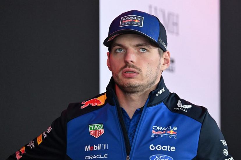 Red Bull Racing's Dutch driver Max Verstappen awaits to be interviewed ahead of the March 29 Formula One Japanese Grand Prix race at the Suzuka circuit in Suzuka, Mie prefecture on March 26, 2026.   Toshifumi KITAMURA / AFP