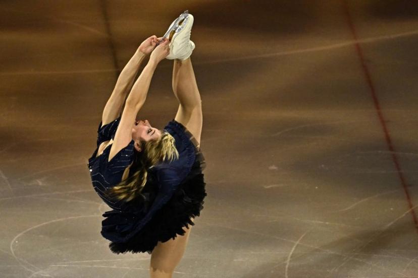 USA's Alysa Liu performs at the figure skating exhibition gala during the Milano Cortina 2026 Winter Olympic Games at Milano Ice Skating Arena in Milan on February 21, 2026.  Gabriel BOUYS / AFP
