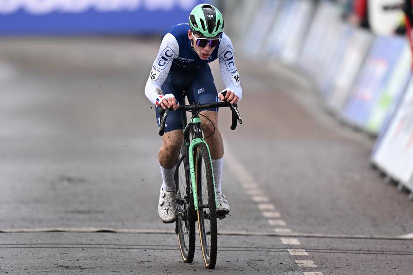 French Aubin Sparfel pictured in action during the U23 men race at the UCI Cyclocross World Championships, on Saturday 31 January 2026, in Hulst, The Netherlands. BELGA PHOTO DAVID PINTENS
