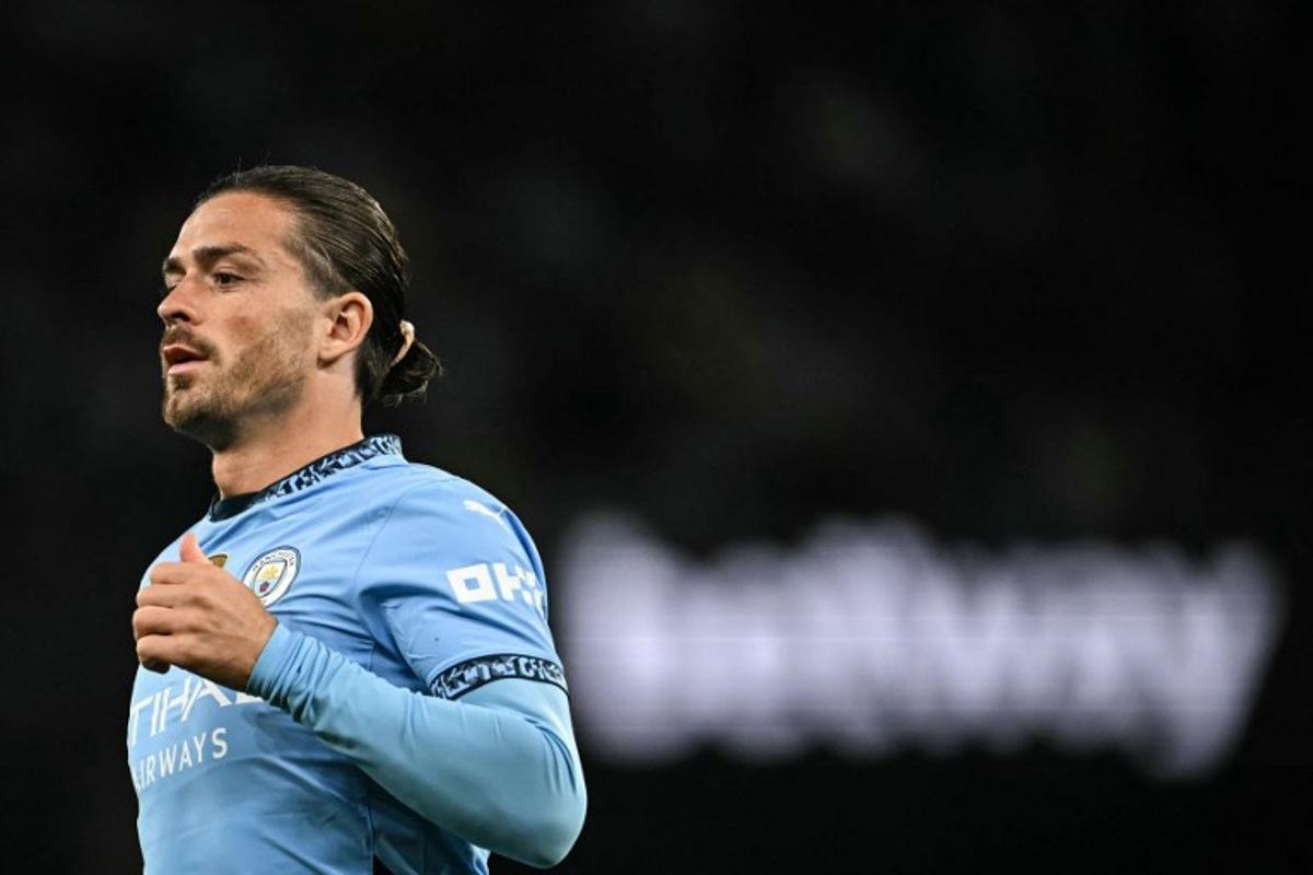 Manchester City's English midfielder #10 Jack Grealish enters the pitch during the English Premier League football match between Manchester City and Bournemouth at the Etihad Stadium in Manchester, north west England, on May 20, 2025.  Paul ELLIS / AFP