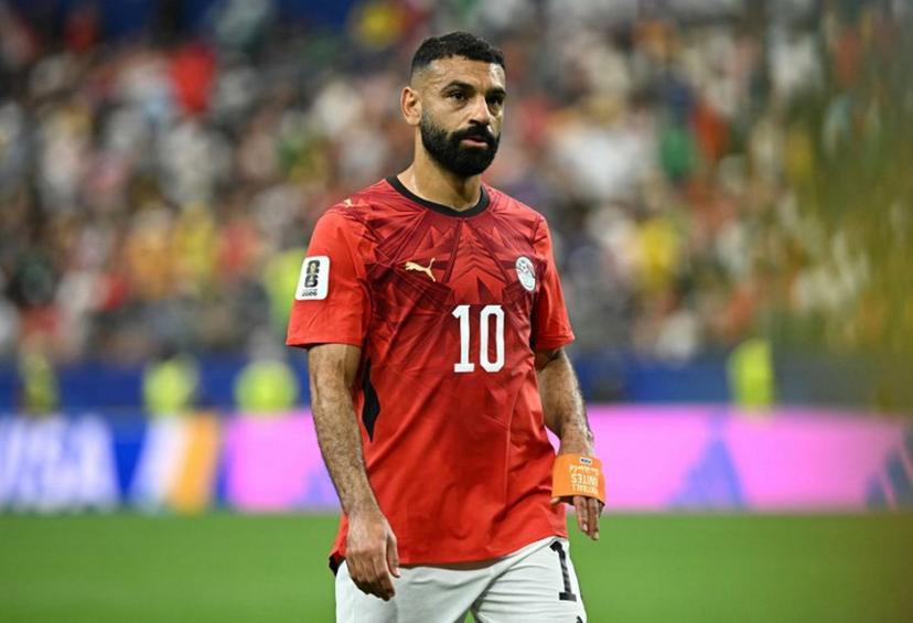 Egypt's forward #10 Mohamed Salah reacts at half-time  during the 2026 World Cup round of 32 football match between Australia and Egypt at the Dallas Stadium in Arlington on July 3, 2026.   Paul ELLIS / AFP