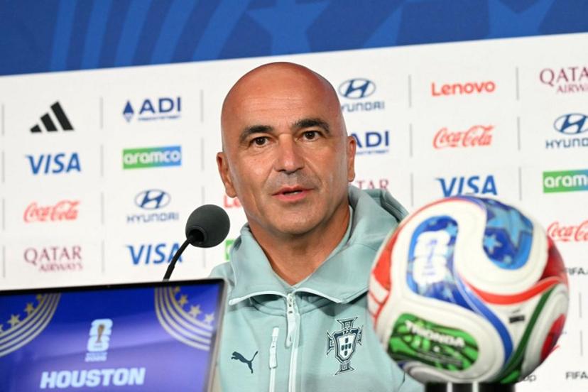Portugal's Spanish head coach Roberto Martinez gives an MD-1 press conference at the Houston Stadium in Houston on June 16, 2026, on the eve of the 2026 World Cup Group K football match between Portugal and Congo DR.  RONALDO SCHEMIDT / AFP