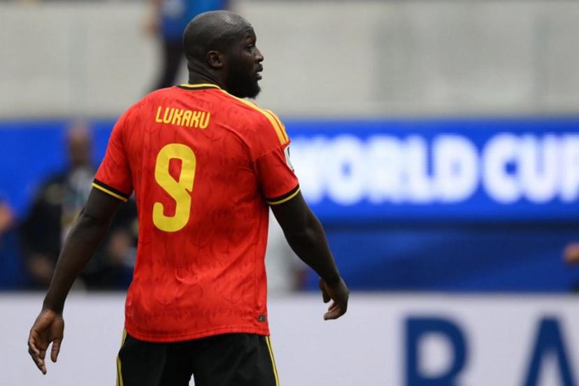 Belgium's forward #09 Romelu Lukaku looks on during the 2026 World Cup Group G football match between Belgium and Iran at the Los Angeles Stadium in Inglewood on June 21, 2026.   Patrick T. Fallon / AFP