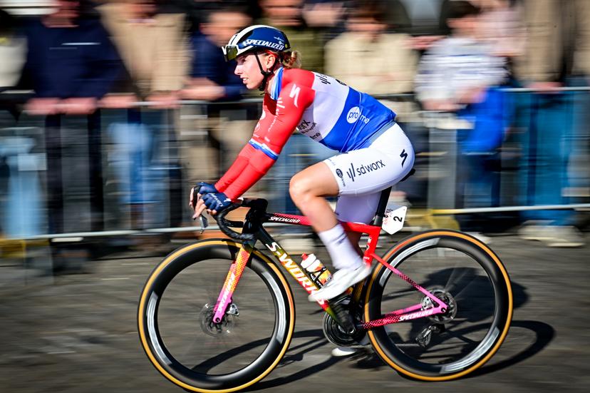 Dutch Lorena Wiebes of SD Worx-Protime pictured at the start of the women elite 'Amstel Gold Race' one day cycling race, 257,4 km from Maastricht to Valkenburg, The Netherlands, Sunday 19 April 2026. BELGA PHOTO DIRK WAEM