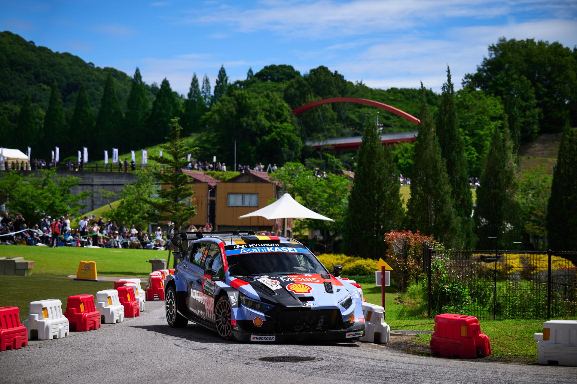 ATTENTION EDITORS - HAND OUT PICTURES - EDITORIAL USE ONLY - MANDATORY CREDIT 'HYUNDAI MOTORSPORT'  This handout picture, distributed by Eric Dupain, shows Thierry Neuville and Martijn Wydaeghe in action during the Shakedown event of the Rally Japan WRC event in Toyota City, Japan.  PHOTO HANDOUT HANDOUT HYUNDAI MOTORSPORT  *** Belga and Belga Editorial Board decline all responsibility regarding the content of this picture. ***