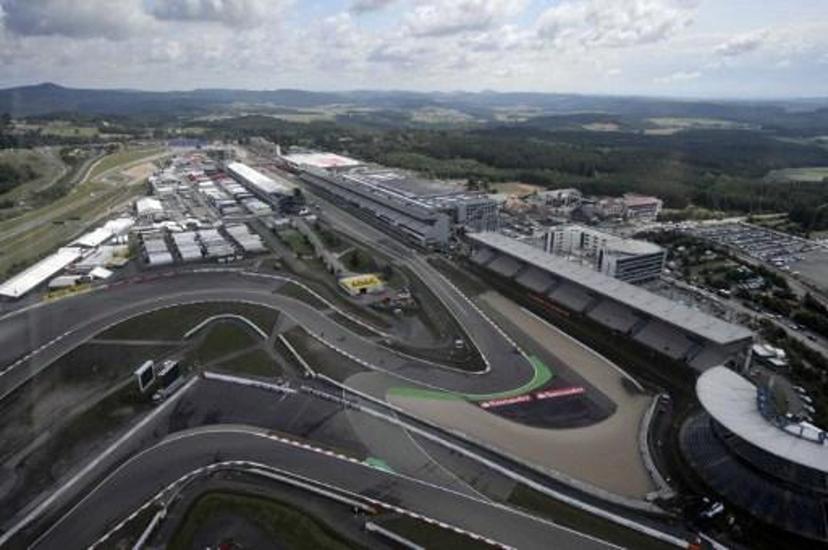 Aerial view of the new Nurburgring racetrack taken on July 9, 2009 in Nurburg, three days ahead of the German Formula One Grand Prix.        AFP PHOTO / SASCHA SCHUERMANN