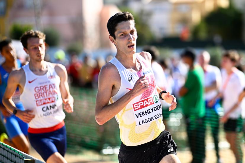 Belgian Ruben Verheyden pictured in action during the Men Elite race at the 2025 SPAR European Cross Country Championships, in Lagoa, Portugal, Sunday 14 December 2025. BELGA PHOTO JASPER JACOBS
