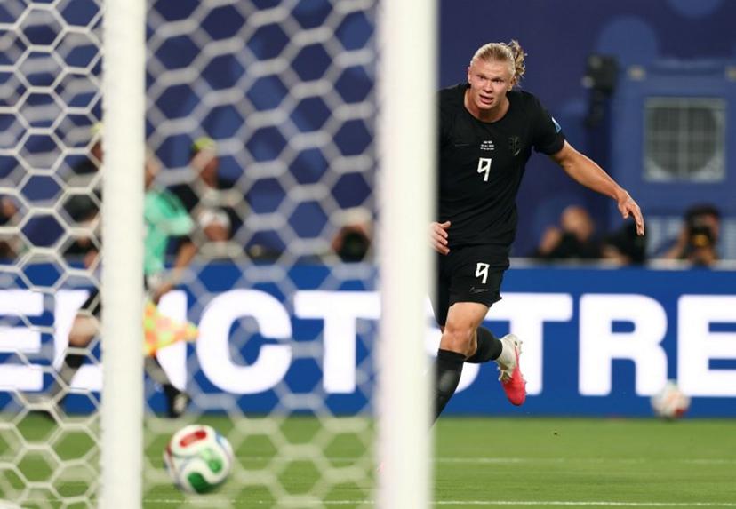 Norway's forward #09 Erling Braut Haaland reacts to a missed chance during the 2026 World Cup Group I football match between Norway and Senegal at the New York/New Jersey Stadium in East Rutherford on June 22, 2026.  Charly TRIBALLEAU / AFP