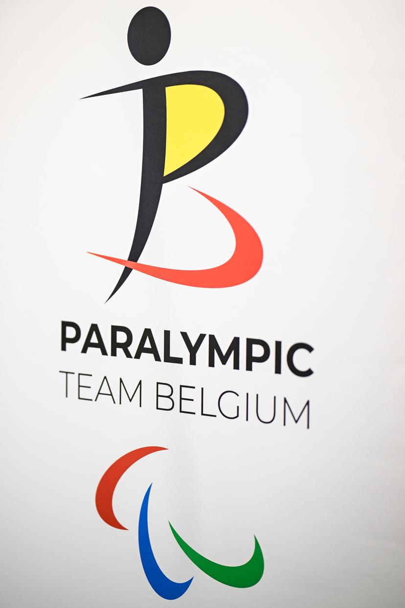 The Paralympic Team Belgium logo pictured at a press conference of the Paralympic Team Belgium to present the athletes representing Belgium at the 2026 Paralympic Winter Games in Cortina d'Ampezzo and Milan (from March 6 to 15), on Tuesday 24 February 2026, in Brussels. BELGA PHOTO TOM GOYVAERTS