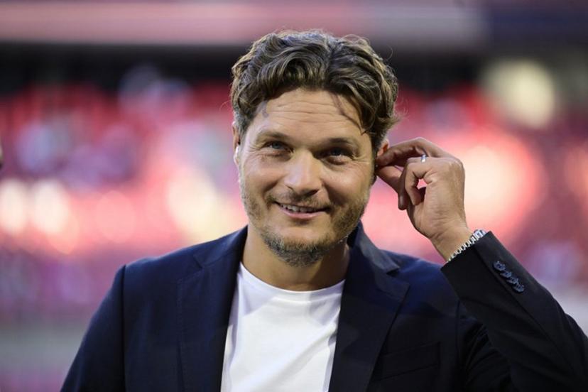 German former player and coach Edin Terzic reacts as he acts as TV expert prior to the start of the 2026 World Cup qualifiers Europe zone group A football match between Germany and Northern Ireland on September 7, 2025 in Cologne, western Germany.  INA FASSBENDER / AFP