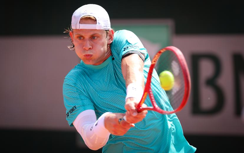 Belgian Zizou Bergs pictured in action during a first round match in the men's singles between Czech Machak and Belgian at the Roland Garros French Open tennis tournament, in Paris, France, Sunday 24 May 2026. This year's tournament takes place from 18 May to 07 June. BELGA PHOTO VIRGINIE LEFOUR