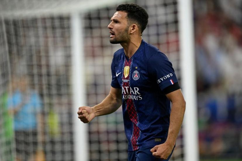 Paris Saint-Germain's Portuguese forward #09 Goncalo Ramos celebrates scoring during a penalty shootout during the UEFA Champions League final football match between Paris Saint-Germain (PSG) and Arsenal FC at the Puskas Arena in Budapest on May 30, 2026.   INA FASSBENDER / AFP