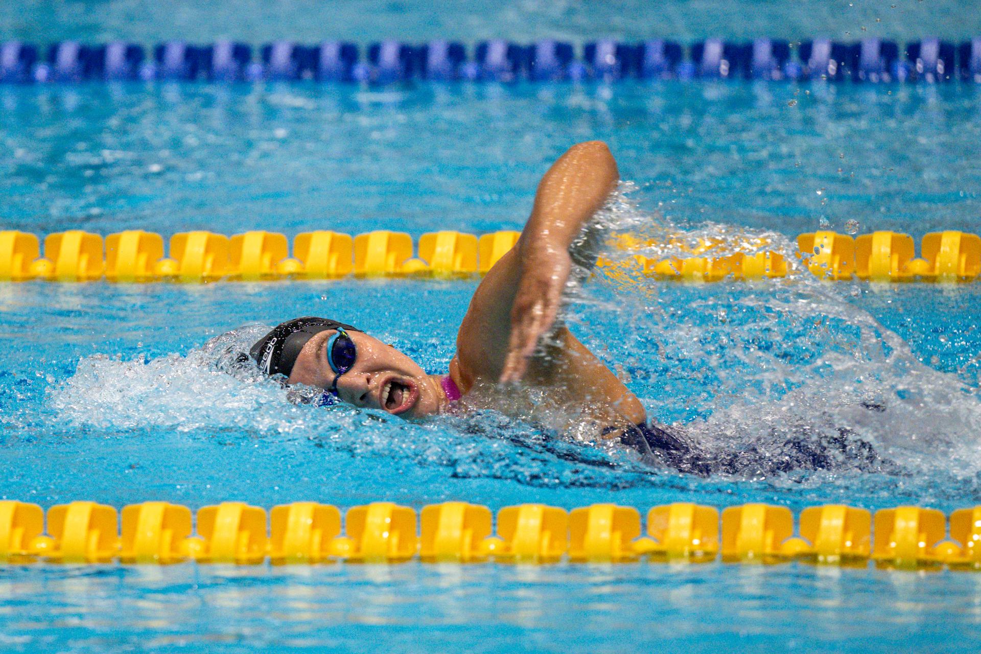 Belgian Sarah Dumont pictured in action during the women's 400m freestyle at the Open Belgian Swimming Championships 2026 (15-17/05), in Antwerp, on Sunday 17 May 2026. BELGA PHOTO DAVID PINTENS