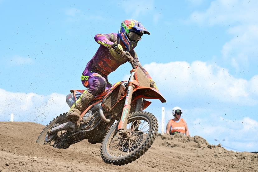Belgian Liam Everts pictured in action during the MX2 race at the motocross MXGP Grand Prix Flanders event, race 14/20 of the FIM Motocross World Championship, Sunday 28 July 2024 in Lommel. BELGA PHOTO MAARTEN STRAETEMANS