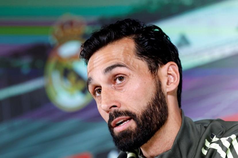 (FILES) Real Madrid's coach Alvaro Arbeloa gives a press conference on the eve of the Spanish league football match between FC Barcelona and Real Madrid CF, at Real Madrid Sports City in Valdebebas, in the outskirts of Madrid, on May 9, 2026. Alvaro Arbeloa confirmed on May 22, 2026 he would leave his role as Real Madrid coach at the end of a trophyless season. OSCAR DEL POZO / AFP