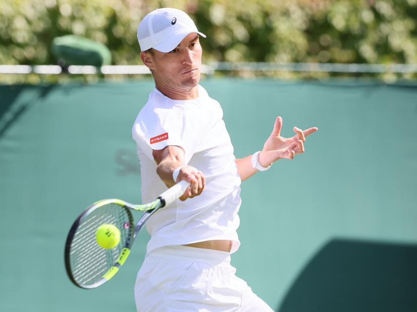 Belgian Raphael Collignon pictured in action during a first round game between Belgian Collignon and French Fils in the Men's singles at the Wimbledon grand slam tennis tournament in London, Britain, Tuesday 30 June 2026.  BELGA PHOTO BENOIT DOPPAGNE