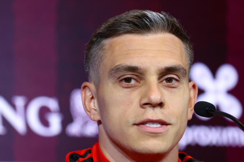 Belgium's Leandro Trossard pictured during a press conference of Belgian national soccer team Red Devils, in Brussels, on Friday 05 June 2026. The Red Devils are playing a friendly game against Tunisia tomorrow, part of the preparations for the 2026 FIFA World Cup. BELGA PHOTO BRUNO FAHY