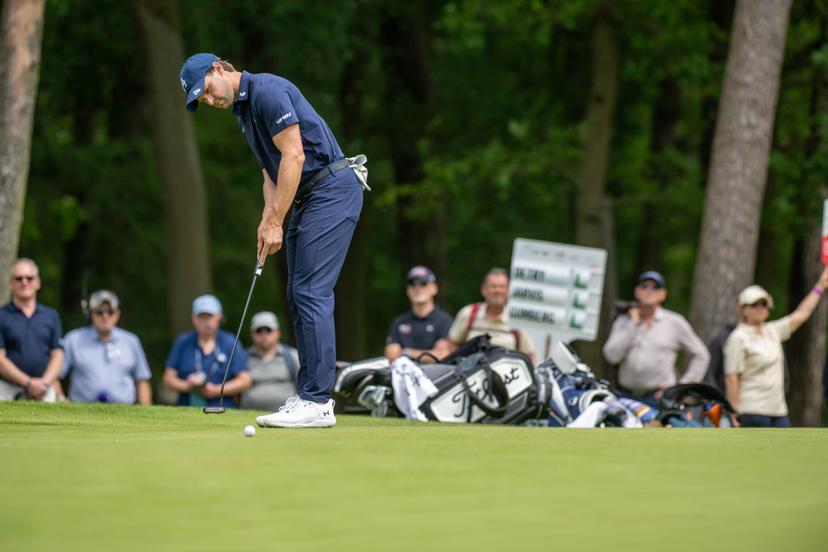 Belgian Thomas Detry pictured in action during the first round (1/4) of the 2026 Soudal Open DP World Tour golf tournament in Schilde, Thursday 21 May 2026. The Soudal Open takes place from 21 to 24 May at the Rinkven Golf Club in Schilde. BELGA PHOTO JONAS ROOSENS