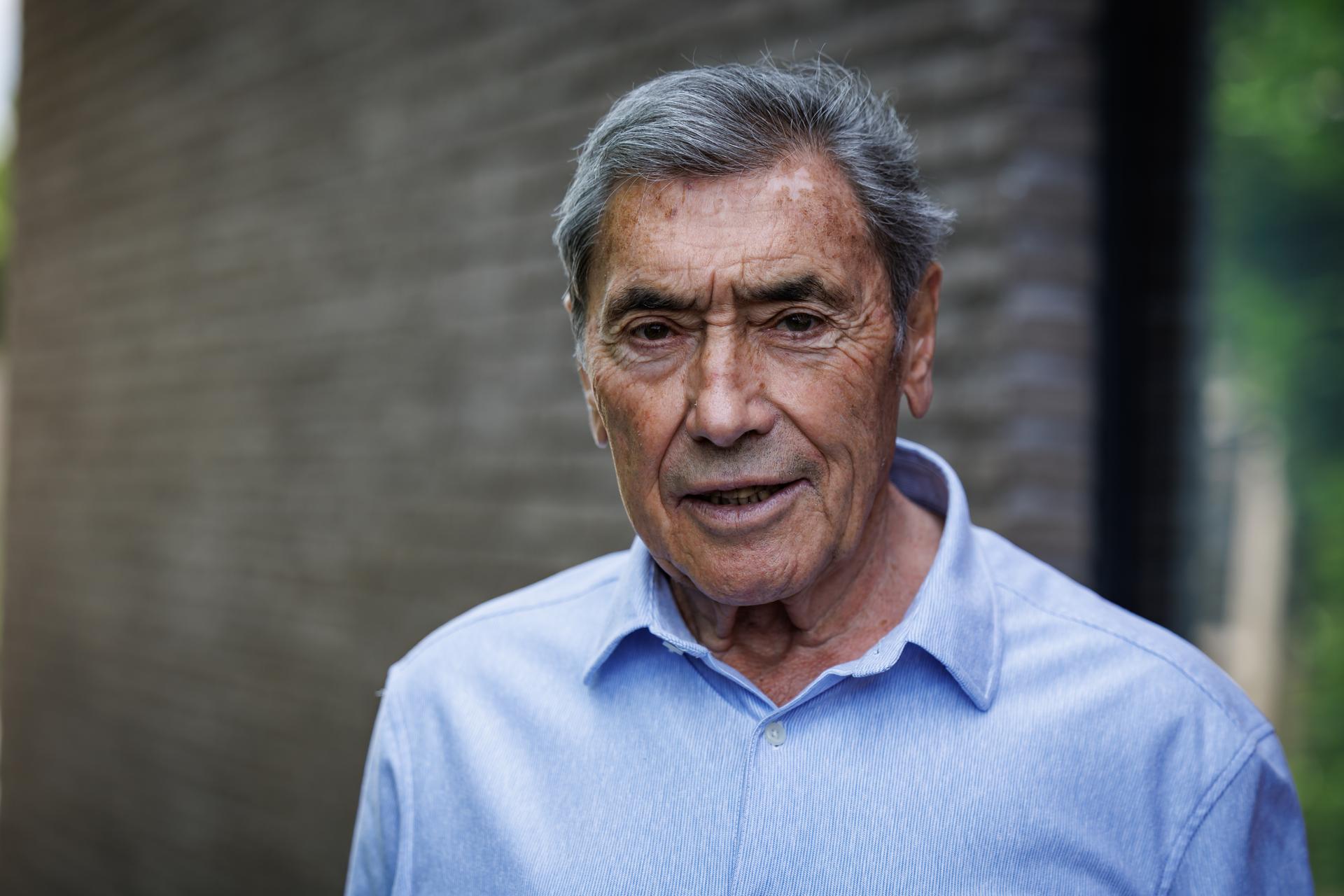 Former Belgian cyclist Eddy Merckx pictured during the presentation of the book 'Eddy Merckx. De Ultieme Biografie', written by journalist Johny Vansevenant, Monday 16 June 2025 in Meise. BELGA PHOTO KURT DESPLENTER
