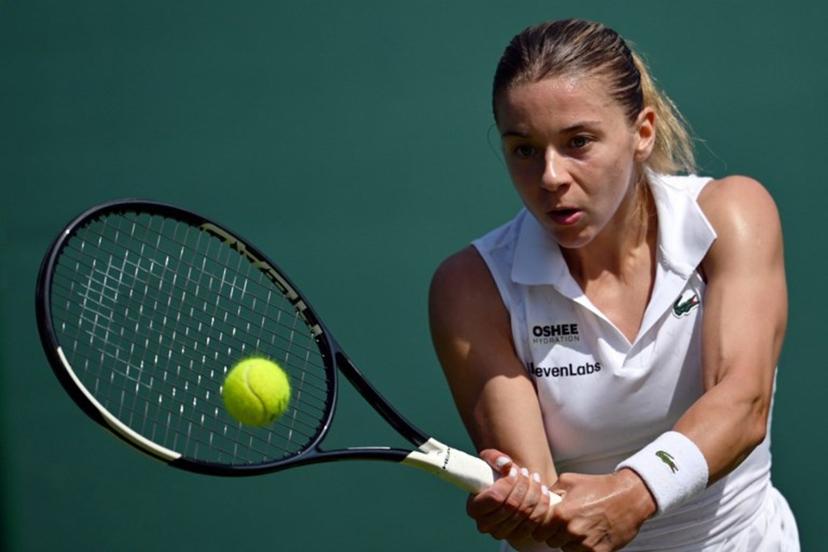 Poland's Maja Chwalinska returns the ball to Thailand's Mananchaya Sawangkaew during their women's singles first round tennis match on the first day of the 2026 Wimbledon Championships at The All England Lawn Tennis and Croquet Club in Wimbledon, southwest London, on June 29, 2026.  Kirill KUDRYAVTSEV / AFP