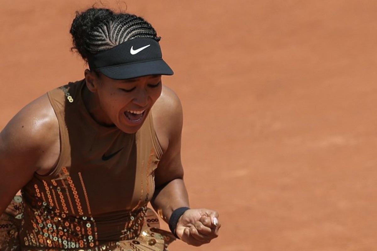 Japan's Naomi Osaka reacts after a point against Croatia's Donna Vekic during their women's singles match on day 5 of the French Open tennis tournament on Court Simonne-Mathieu at the Roland-Garros Complex in Paris on May 28, 2026.  Thomas SAMSON / AFP