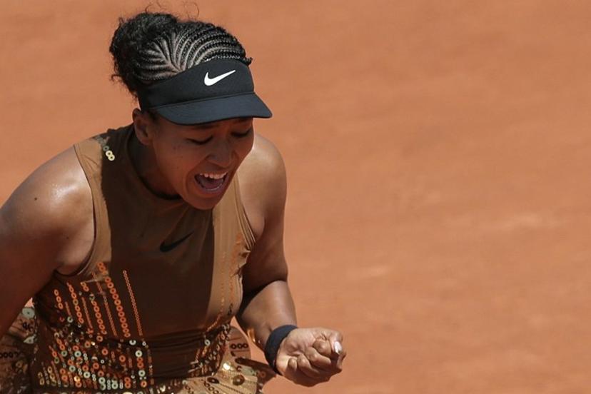 Japan's Naomi Osaka reacts after a point against Croatia's Donna Vekic during their women's singles match on day 5 of the French Open tennis tournament on Court Simonne-Mathieu at the Roland-Garros Complex in Paris on May 28, 2026.  Thomas SAMSON / AFP