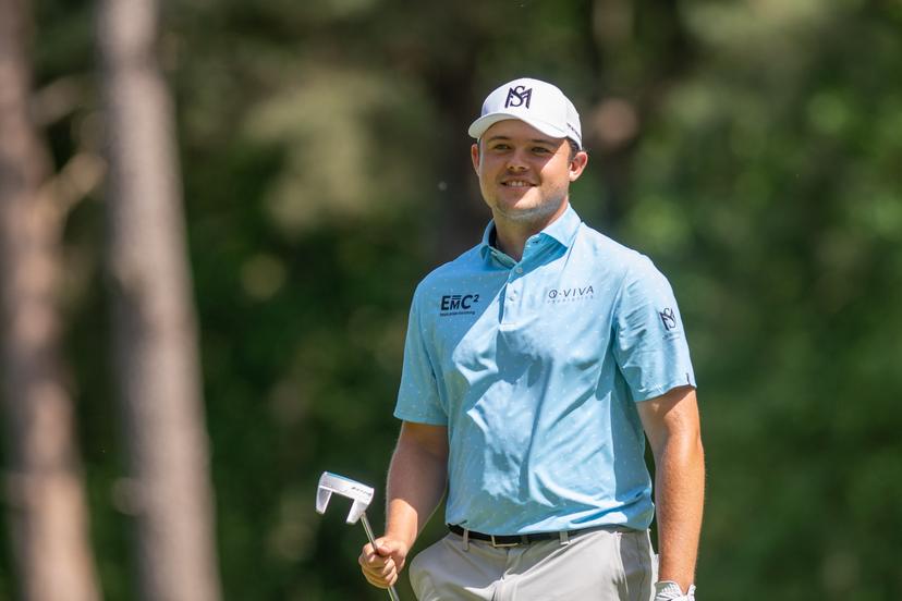 Belgian Kristof Ulenaers pictured in action during the final round (4/4) of the 2026 Soudal Open DP World Tour golf tournament in Schilde, Sunday 24 May 2026. The Soudal Open takes place from 21 to 24 May at the Rinkven Golf Club in Schilde. BELGA PHOTO JONAS ROOSENS