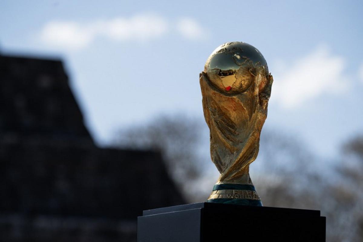 The World Cup trophy is presented in Chichen Itza, Yucatan state, Mexico, on March 20, 2026.  The World Cup trophy was presented at the world famous Mayan landmark, one of the seven modern wonders of the world, as part of a country-wide tour ahead of the upcoming 2026 World Cup football tournament to be held in Mexico, Canada and the United States. Carl de Souza / AFP