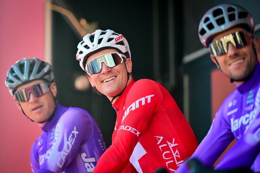 Swiss Mauro Schmid of Team Jayco-AIUIa pictured at the start of the men elite 'Amstel Gold Race' one day cycling race, 257,4 km from Maastricht to Valkenburg, The Netherlands, Sunday 19 April 2026. BELGA PHOTO DIRK WAEM