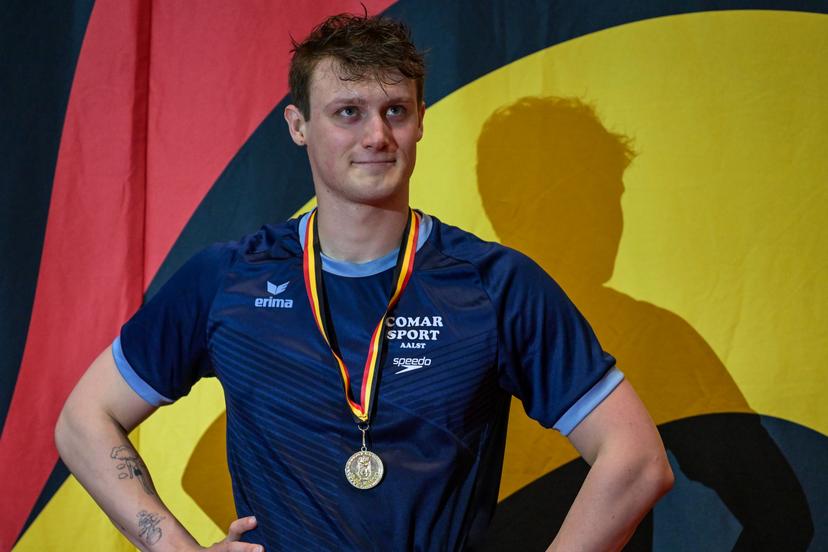 Belgian Noah De Schryver pictured during the Open Belgian Swimming Championships 2026 (15-17/05), in Antwerp, on Sunday 17 May 2026. BELGA PHOTO DAVID PINTENS