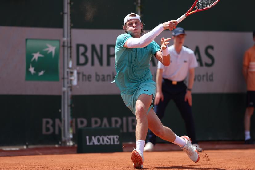 Belgian Zizou Bergs pictured in action during a first round match in the men's singles between Czech Machak and Belgian at the Roland Garros French Open tennis tournament, in Paris, France, Sunday 24 May 2026. This year's tournament takes place from 18 May to 07 June. BELGA PHOTO VIRGINIE LEFOUR