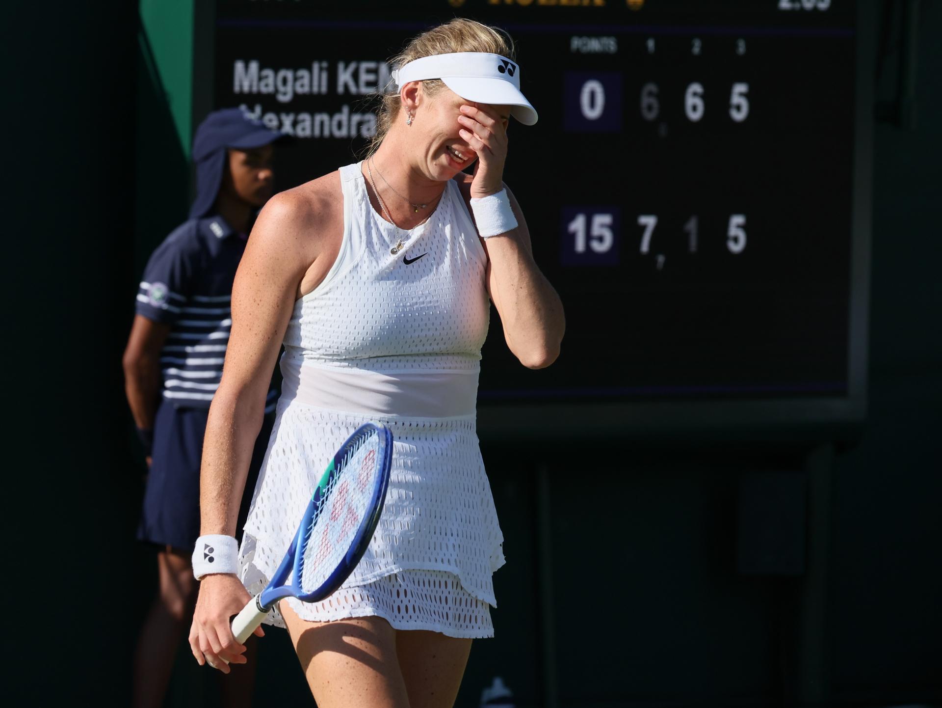 Alexandra Panova and Belgian Magali Kempen pictured at a tennis match between Belgian-/ pair Kempen-Panova and US-Polish pair Jovic-Linette in the first round of the Women's doubles at the Wimbledon grand slam tennis tournament in London, Britain, Thursday 02 July 2026.  BELGA PHOTO BENOIT DOPPAGNE