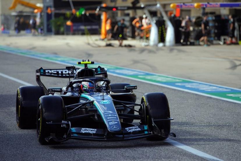 Mercedes' Italian driver Kimi Antonelli drives in pit lane during the qualifying session for the United States Formula One Grand Prix at the Circuit of the Americas in Austin, Texas, on October 24, 2026.  Dustin Safranek / POOL / AFP