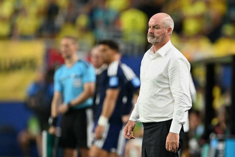 Scotland's head coach Steve Clarke gestures during the 2026 World Cup Group C football match between Scotland and Brazil at the Miami Stadium in Miami Gardens on June 24, 2026.   CHANDAN KHANNA / AFP