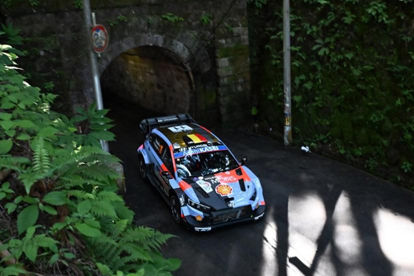 Thierry Neuville of Belgium and his co-driver Martijn Wydaeghe of Belgium drive their HYUNDAI i20 N Rally1 during SS5 Isegami's Tunnel section of the Rally Japan, the 7th round of the FIA World Rally Championships in Toyota city, Aichi prefecture on May 29, 2026.  Toshifumi KITAMURA / AFP
