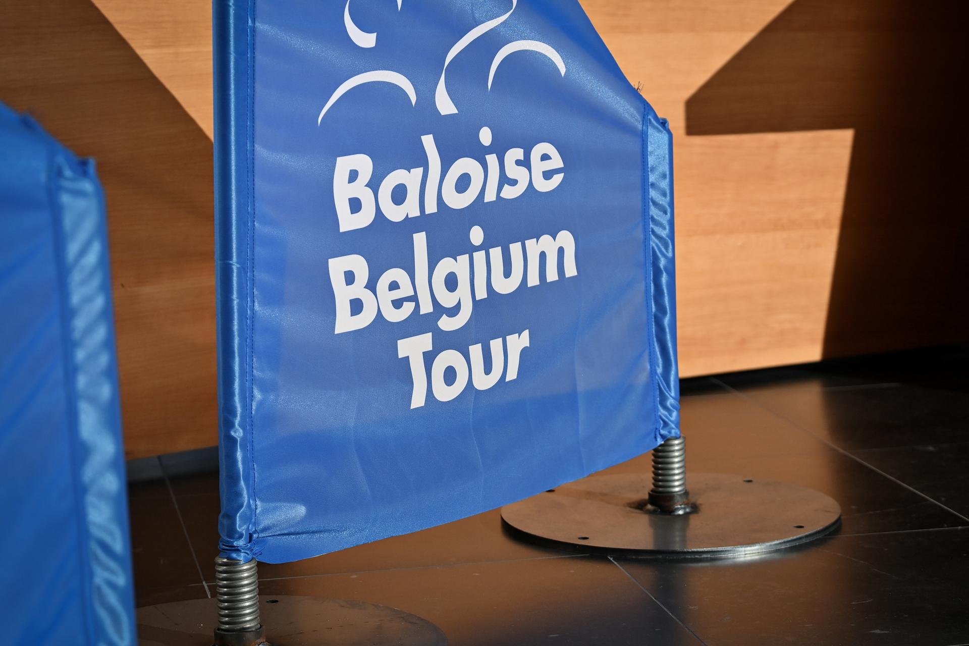 Illustration picture shows the new safety measurement system pictured during a press conference ahead of the Baloise Belgium Tour cycling race, in Merelbeke, Tuesday 14 June 2022. The Baloise Belgium Tour takes place from 15 to 19 June. BELGA PHOTO DAVID STOCKMAN