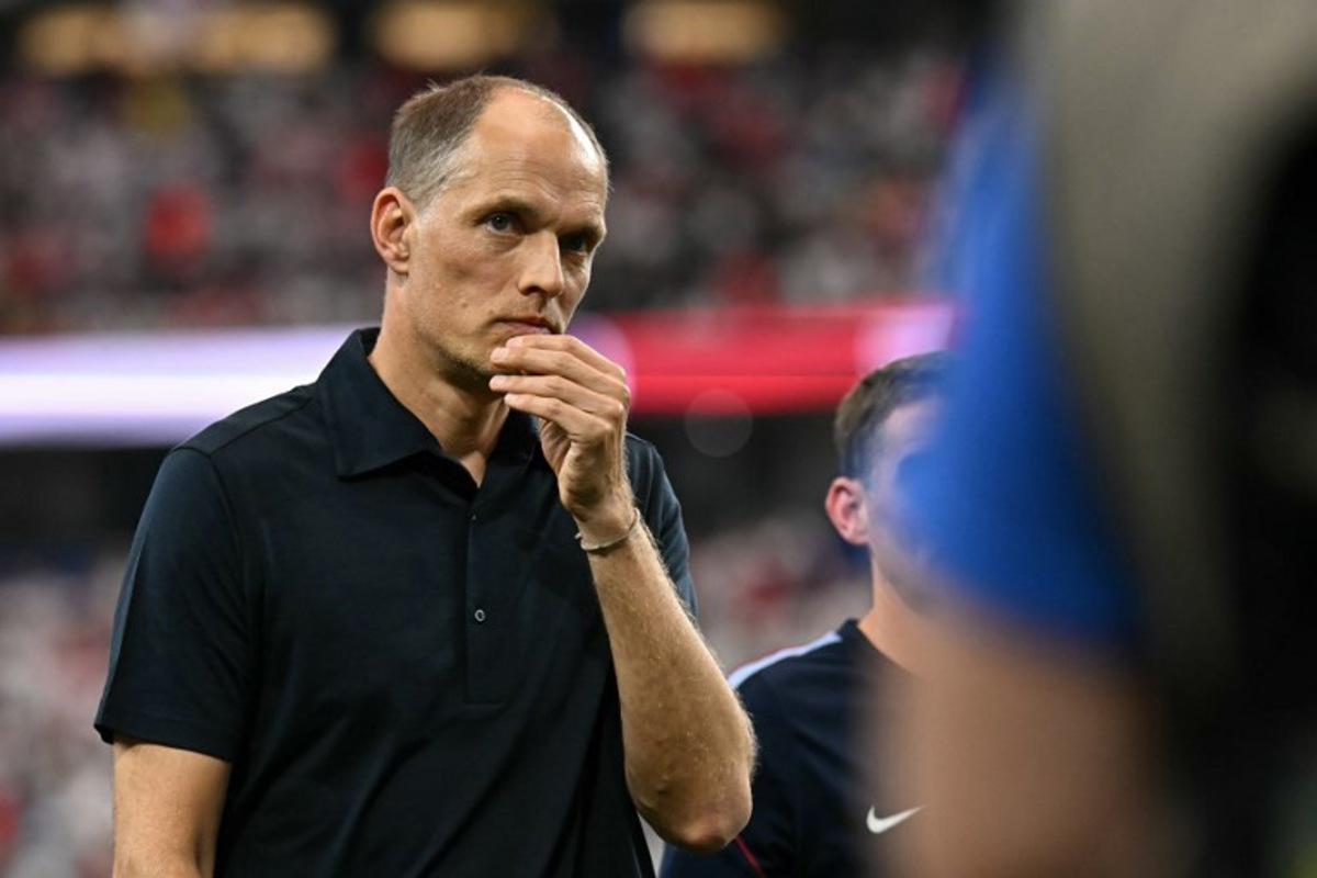 England's German head coach Thomas Tuchel reacts  during the 2026 World Cup Group L football match between England and Croatia at the Dallas Stadium in Arlington on June 17, 2026.   Paul ELLIS / AFP