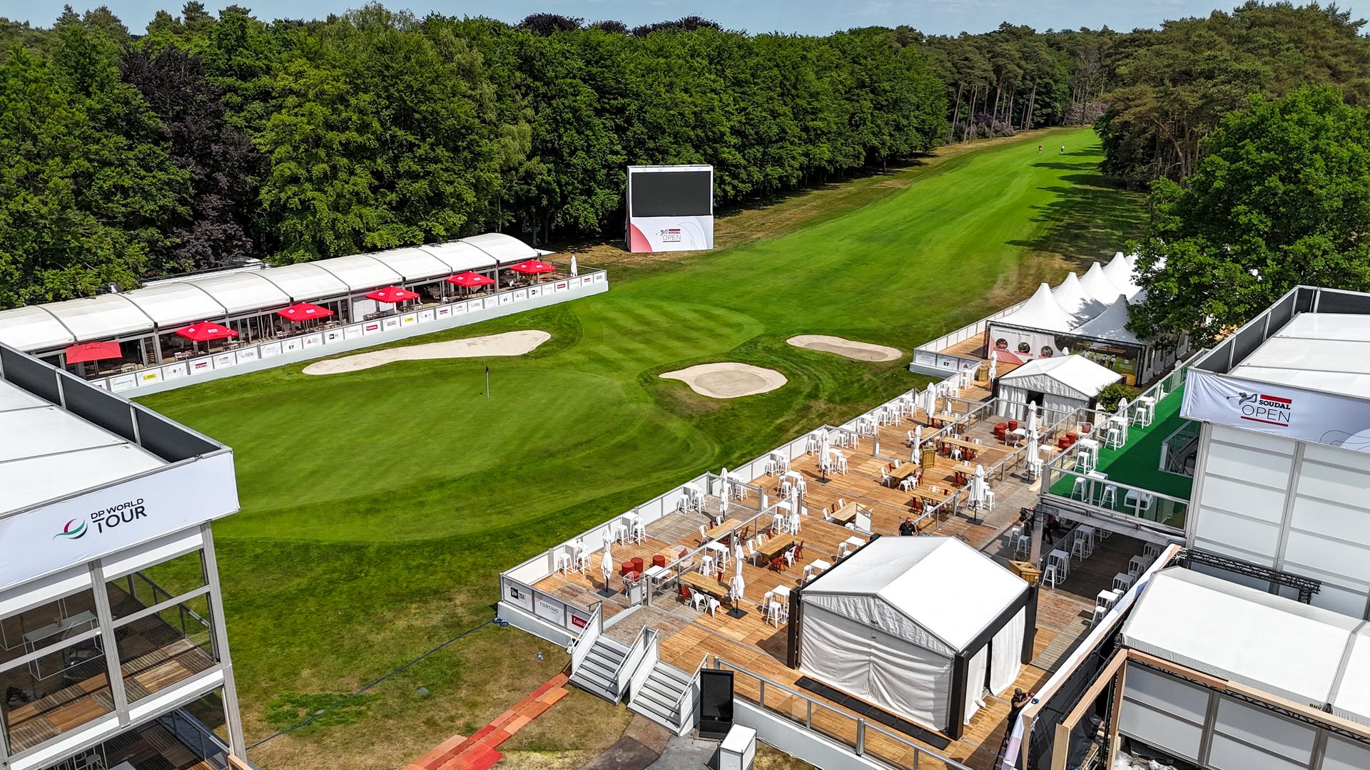 Illustration picture shows the 18th hole of the Soudal Open after a press conference regarding the 'Soudal Open' golf tournament of the DP World Tour in Schilde, Tuesday 20 May 2025. The 2025 Soudal Open take place from 22 to 25 May at the Rinkven Golf Club in Schilde. BELGA PHOTO DIRK WAEM