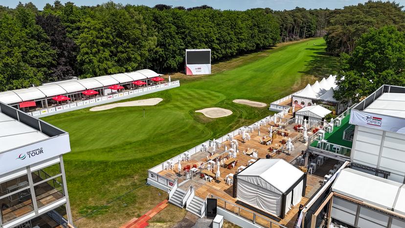 Illustration picture shows the 18th hole of the Soudal Open after a press conference regarding the 'Soudal Open' golf tournament of the DP World Tour in Schilde, Tuesday 20 May 2025. The 2025 Soudal Open take place from 22 to 25 May at the Rinkven Golf Club in Schilde. BELGA PHOTO DIRK WAEM