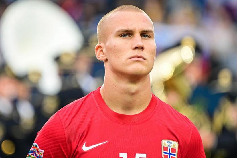 Norway's Leo Ostigard  poses ahead of the UEFA Nations League football match between Slovenia and Norway at the Stozice stadium in Ljubljana, on September 24, 2022.  Jure Makovec / AFP