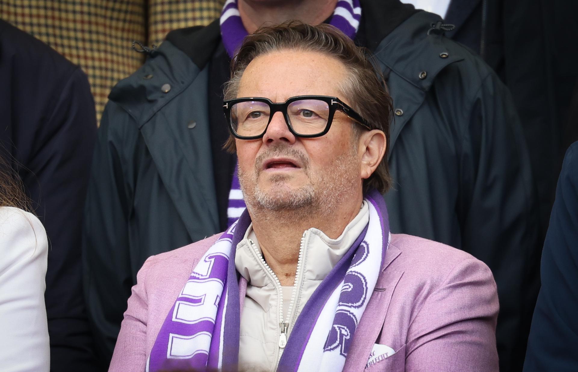 Anderlecht's owner Marc Coucke pictured during a soccer game between Royale Union Saint-Gilloise and RSC Anderlecht, Thursday 14 May 2026 in Brussels, the final of the 'Croky Cup' Belgian soccer cup. BELGA PHOTO VIRGINIE LEFOUR