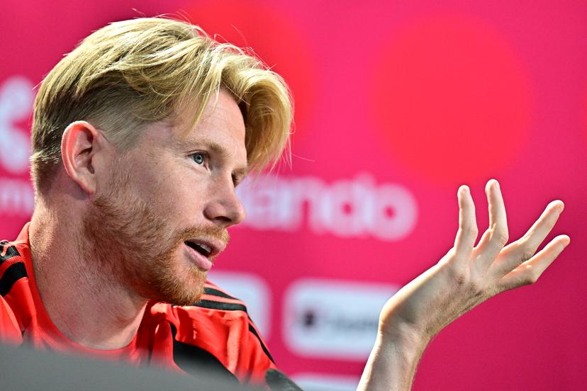 Belgium's Kevin De Bruyne pictured during a press conference of Belgian national soccer team Red Devils in their base camp, home of the Seattle Sounders, Renton, Seattle, USA, on Saturday 13 June 2026. The Red Devils prepare for the 2026 FIFA World Cup. BELGA PHOTO DIRK WAEM