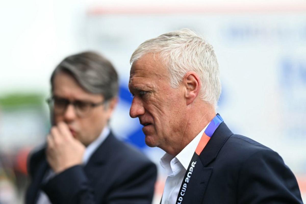France's head coach Didier Deschamps arrives ahead of the 2026 World Cup Group I football match between France and Iraq at the Philadelphia Stadium in Philadelphia on June 22, 2026.   Mauro PIMENTEL / AFP