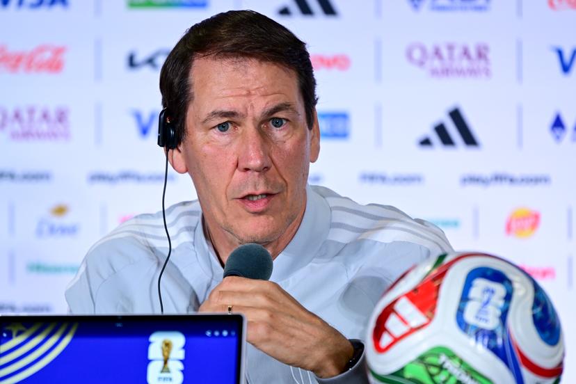 Belgium's head coach Rudi Garcia pictured during a press moment of Belgian national soccer team Red Devils, on Tuesday 30 June 2026 at Lumen Field Stadium, Seattle, USA. The Rode Duivels - Diables Rouges qualified for the knockout stage of the 2026 FIFA World Cup, where they'll meet Senegal in the round of 32 on July 1st. BELGA PHOTO DIRK WAEM