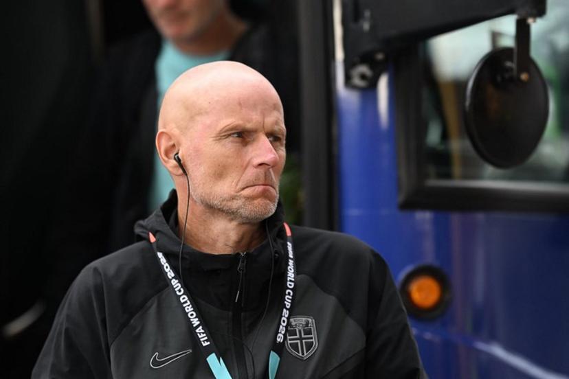 Norway's head coach Staale Solbakken arrives ahead of the 2026 World Cup Group I football match between Norway and France at the Boston Stadium in Foxborough on June 26, 2026.  MAURO PIMENTEL / AFP
