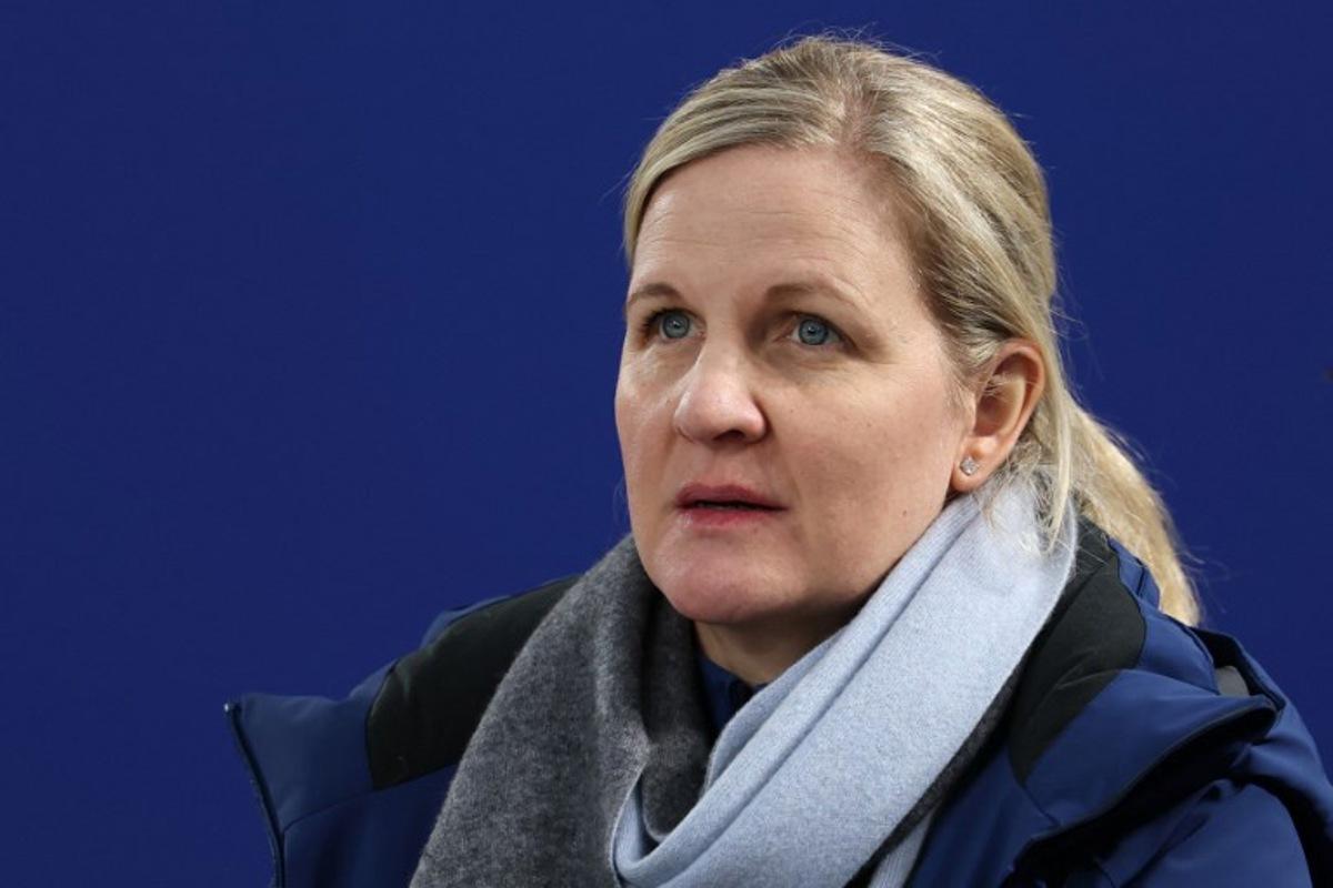 President of the International Olympic Committee (IOC) Kirsty Coventry attends the curling men's round robin during the Milano Cortina 2026 Winter Olympic Games at the Cortina Curling Olympic Stadium in Cortina d'Ampezzo on February 16, 2026.  Odd ANDERSEN / AFP