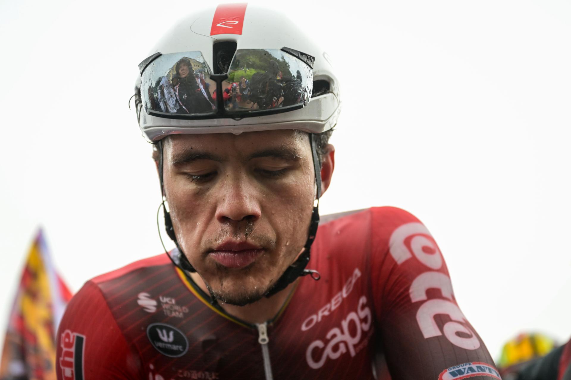 Belgian Arnaud De Lie of Lotto-Intermarche pictured after the second stage of the Tour De Wallonie cycling race, 192 km from Jodoigne to Libramont-Chevigny, on Tuesday 02 June 2026. BELGA PHOTO DAVID PINTENS