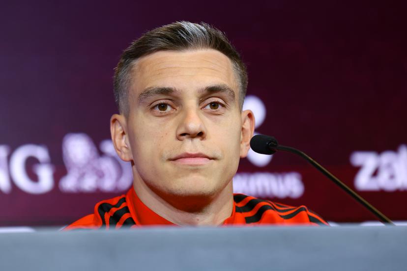 Belgium's Leandro Trossard pictured during a press conference of Belgian national soccer team Red Devils, in Brussels, on Friday 05 June 2026. The Red Devils are playing a friendly game against Tunisia tomorrow, part of the preparations for the 2026 FIFA World Cup. BELGA PHOTO BRUNO FAHY