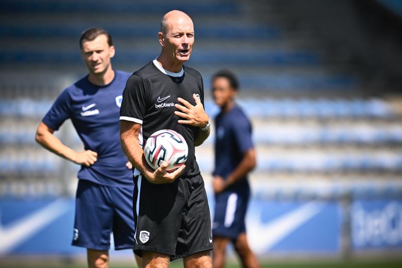 Genk's head coach Jess Thorup pictured during a training session of Belgian first division soccer team KRC Genk, on Wednesday 15 July 2026 in Genk, in preparation of the upcoming 2026-2027 Belgian first division soccer season. BELGA PHOTO JOHAN EYCKENS